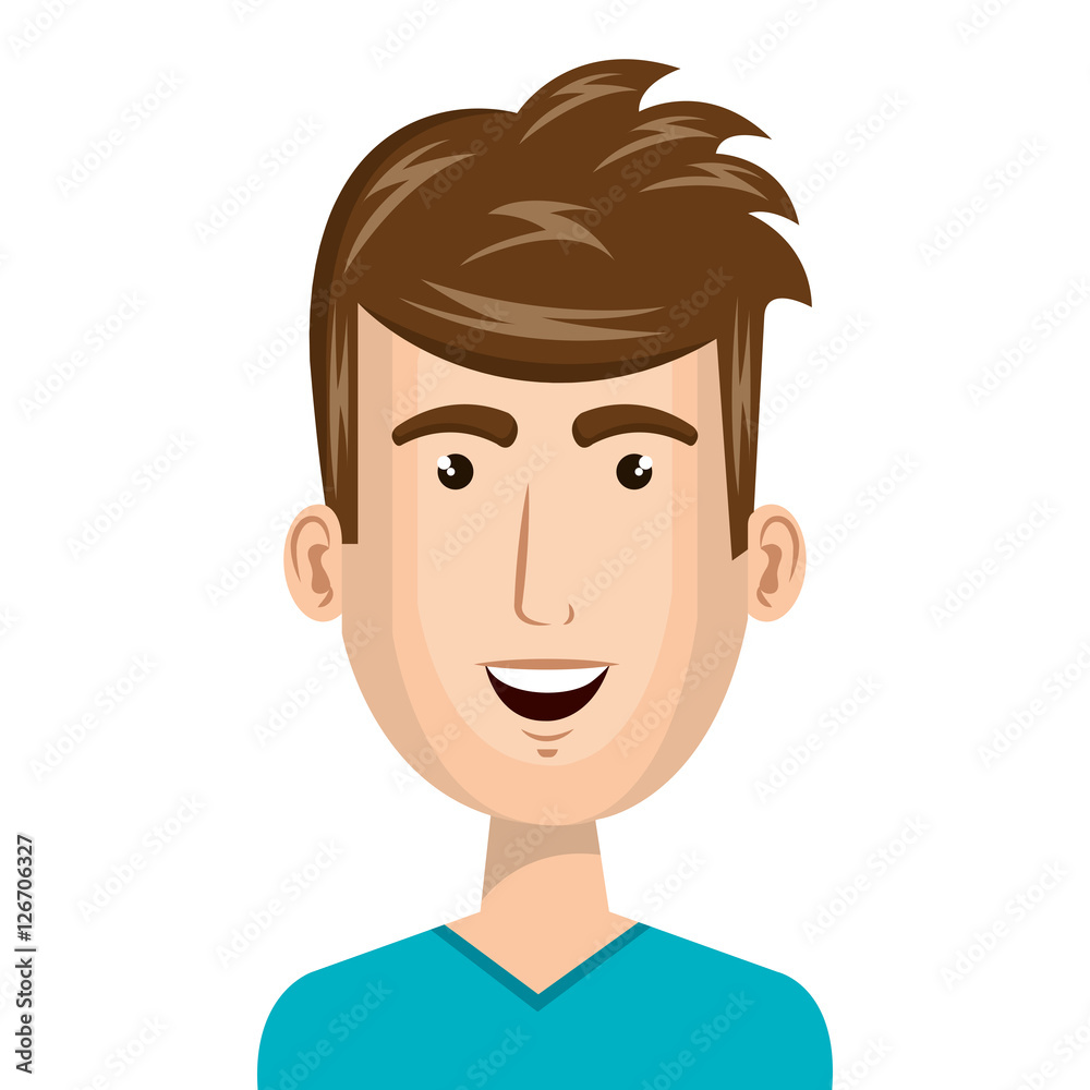 young man avatar character vector illustration design