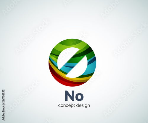 Vector no concept, prohibition logo template