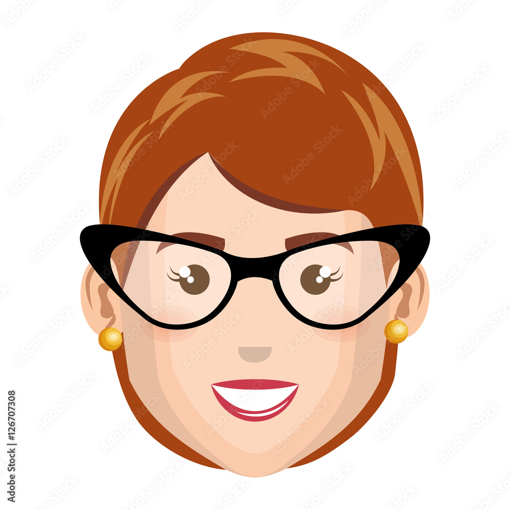 young woman avatar character vector illustration design