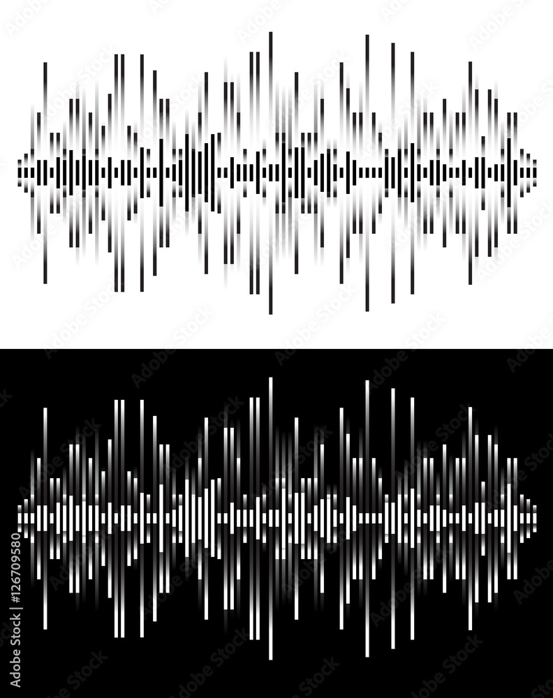 Radio frequency waves or sound analog and digital  forms. abstract audio line . Eps 10 vector illustration