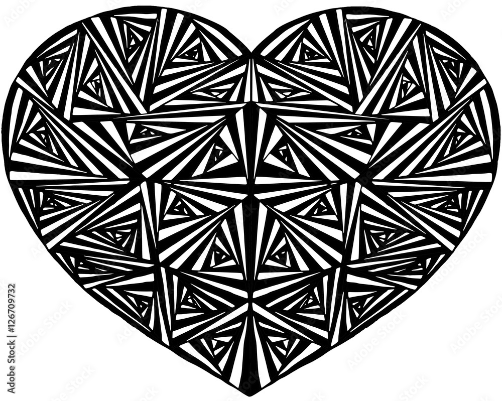 Zen-inspired black and white zentangle art