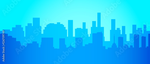 City skyline in minimalist style . Silhouette landscape . Vector illustration