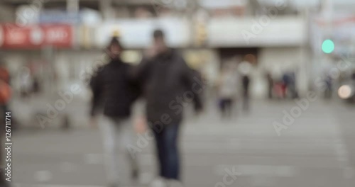 Wallpaper Mural Blurred People in the street walking on zebra crossing Torontodigital.ca