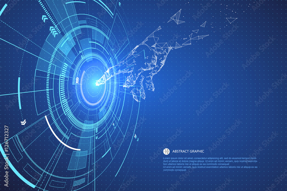 Fototapeta premium Touch the future,Interface technology, the future of user experience.