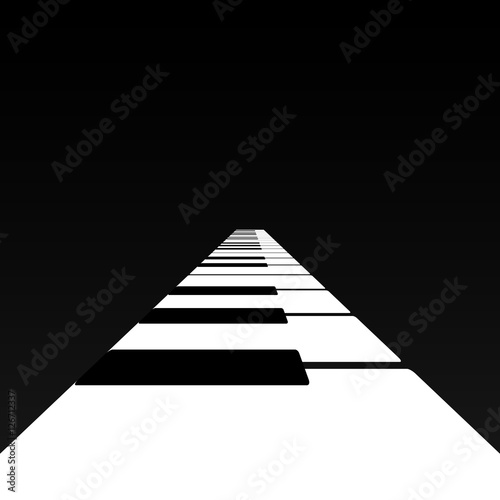 The path of the piano keys. Vector illustration