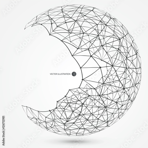 Linear connection made of circular abstract image.
