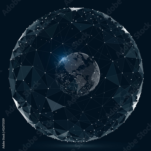 World map point, line, composition, representing the global, Global network connection,international meaning.