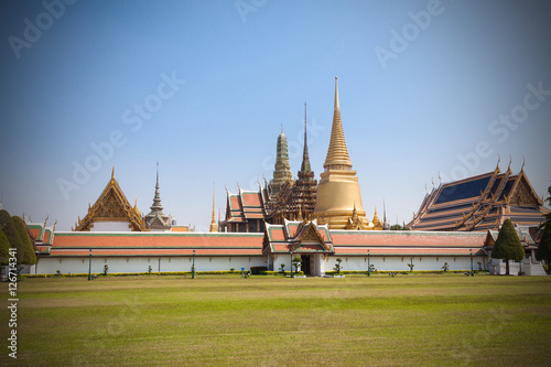 Wat phrasrirattana sasadaram(Wat Phra Kaew) or the temple of the photo