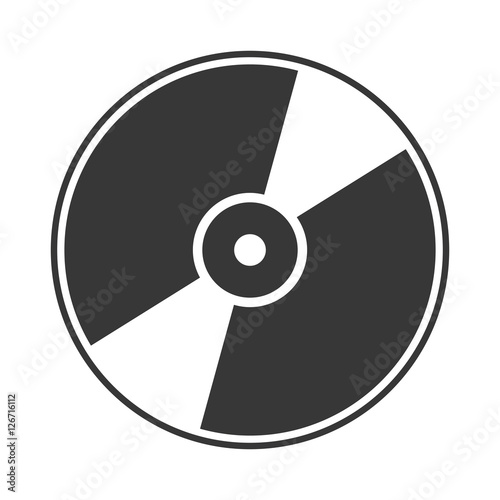 silhouette of cd compact disk icon over white background. vector illustration