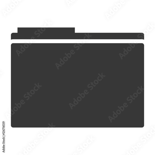 silhouette of document folder icon over white background. vector illustration