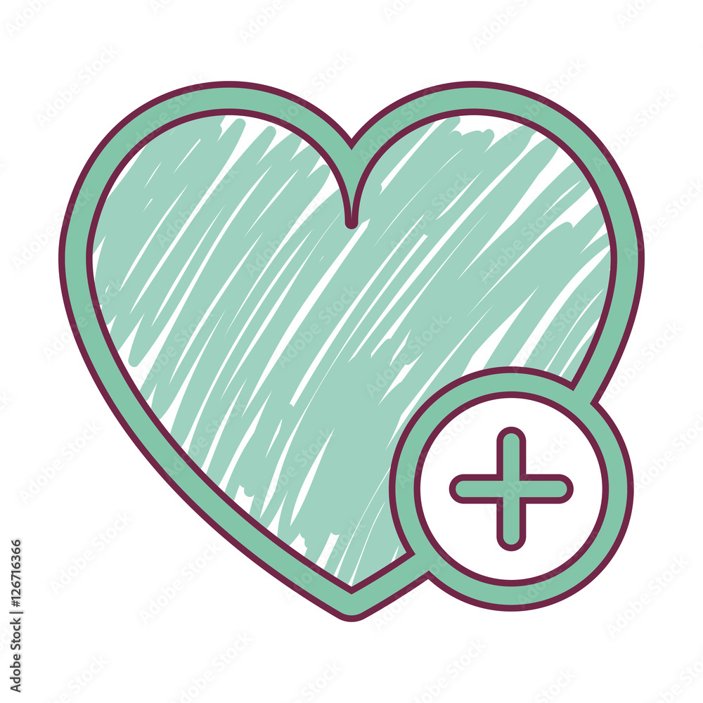 heart shape with cross icon inside circle over white background. vector illustration heart shape with cross icon inside circle over white background. vector illustration