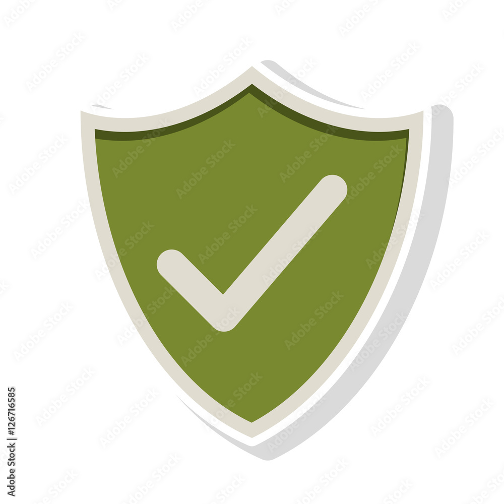 green shield with check icon inside over white background. security protection. vector illustration green shield with check icon inside over white background. security protection. vector illustration