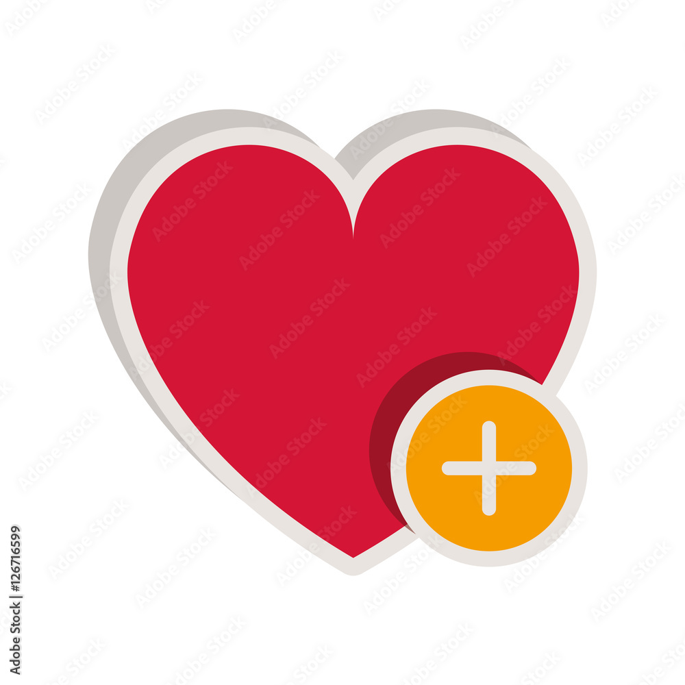 heart shape with cross icon inside circle over white background. vector illustration heart shape with cross icon inside circle over white background. vector illustration