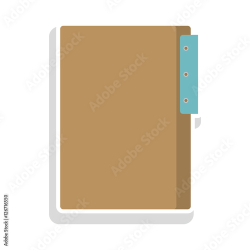 document folder with blue label over white background. vector illustration