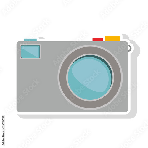 photographic camera icon over white background. vector illustraiton