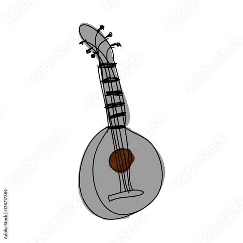 mandolin guitar instrument icon image vector illustration design 