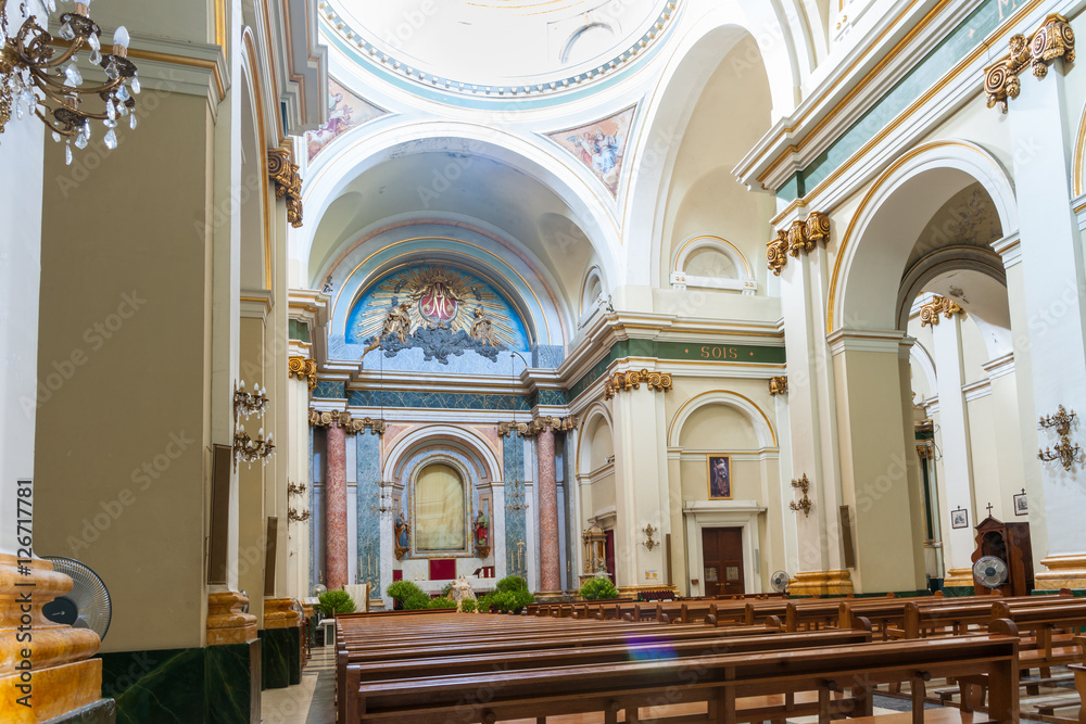 Interior Saint Maria  church Xalo typically historic Mediterranean style highly ornate