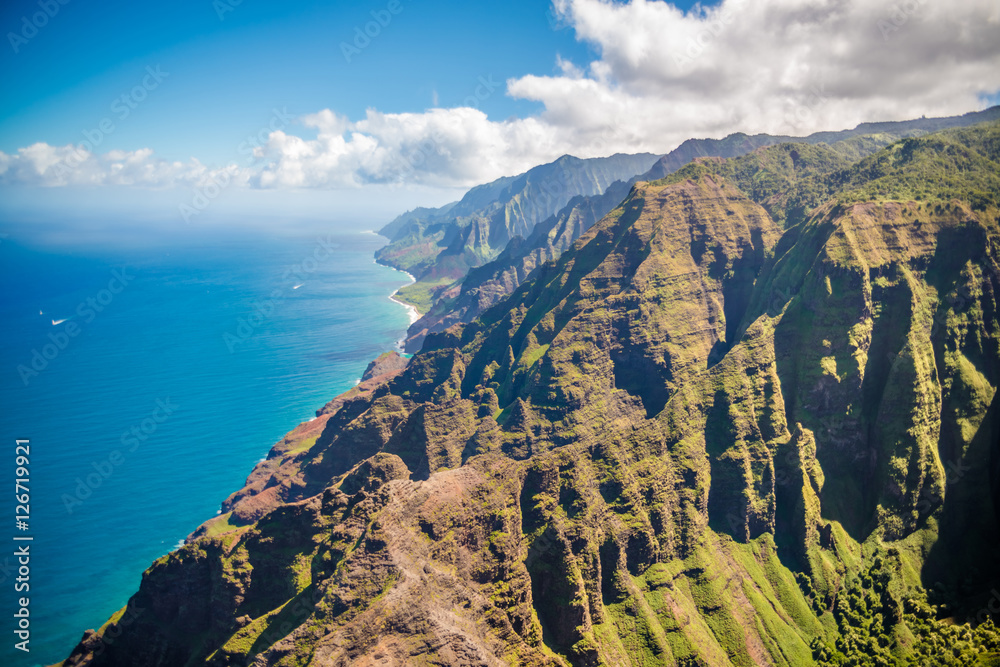 View on Napali Coast on Kauai island on Hawaii View on Napali Coast on Kauai island on Hawaii