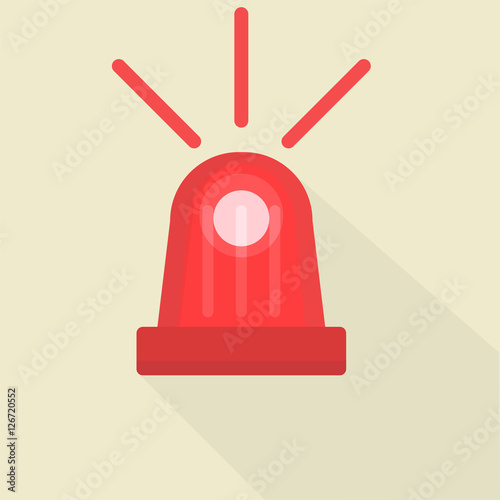 Flasher Siren Icon Flat Style Vector Illustration