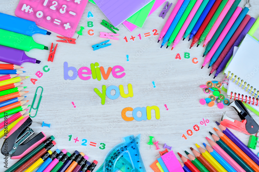 word belive you can on table word belive you can on table
