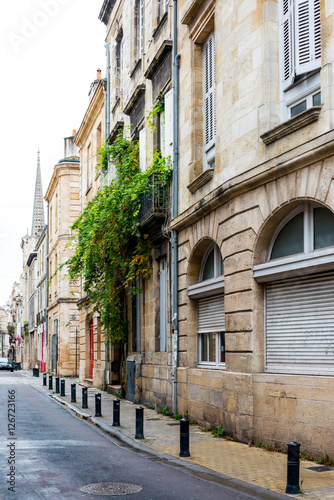 Street view of old town in bordeaux city  France Europe