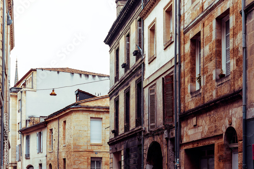 Street view of old town in bordeaux city, France Europe