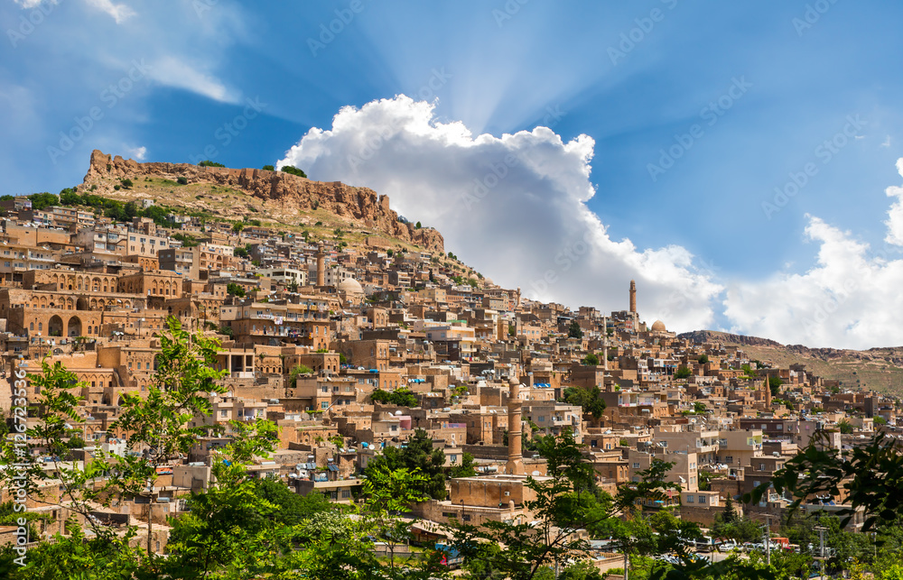 Mardin, a city in south Turkey on a rocky hill near the Tigris River, famous for its Artuqid architecture