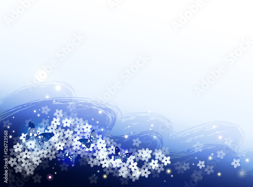 Background Collection Vol.01_A butterfly fills a flower garden