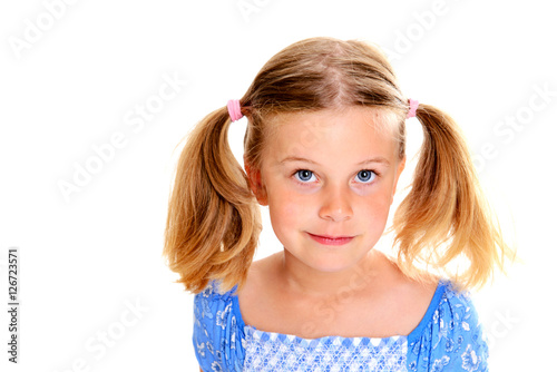 Принти на полотні little blond girl with pigtails