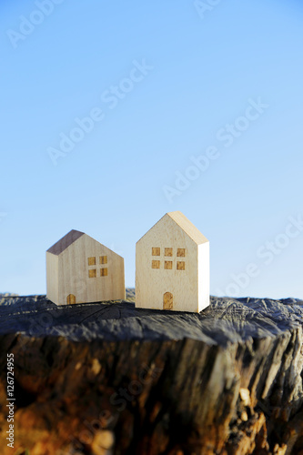 切り株と家 イメージ Stump and house image