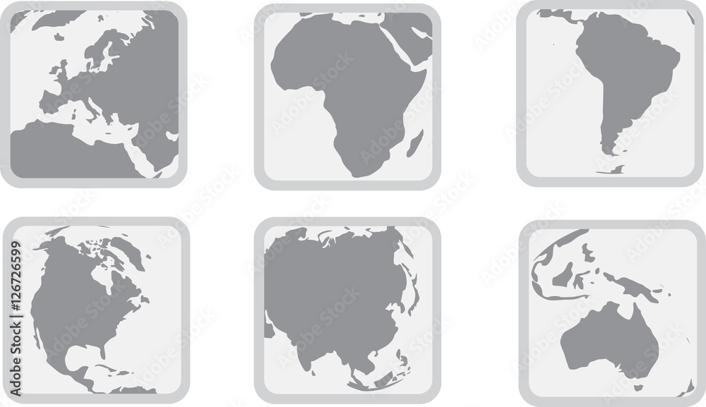 World continents map World continents map