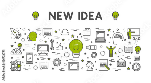 Vector line design concept web banner for new idea