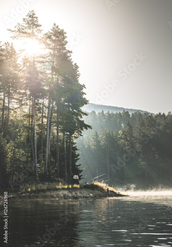 Mountain lake early in the ...