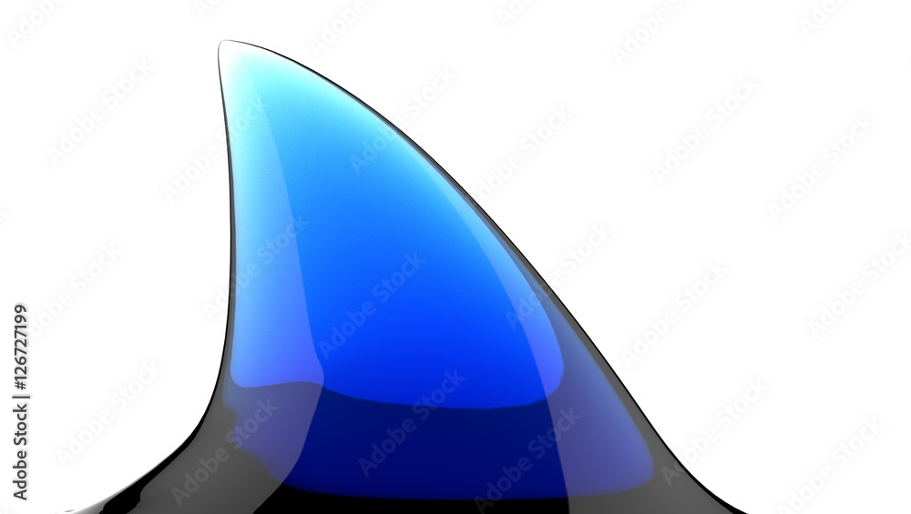 Naklejka premium Shark Fin blue crystal 3d Illustration