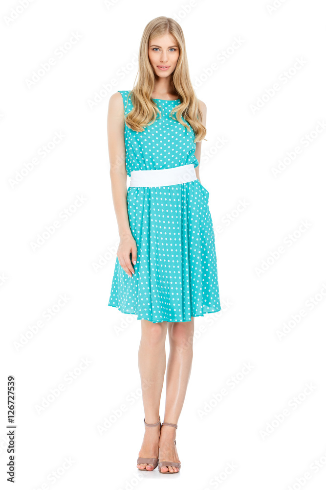 Fashion photo of young magnificent woman wearing dress Fashion photo of young magnificent woman wearing dress