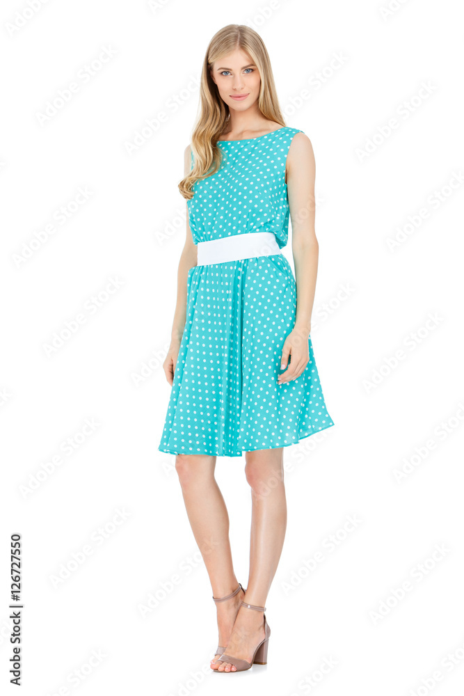 Fashion photo of young magnificent woman wearing dress Fashion photo of young magnificent woman wearing dress