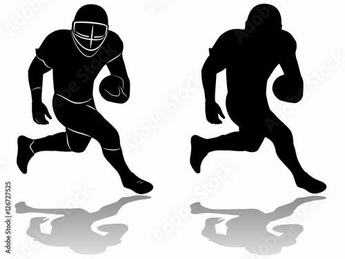 silhouette of a football player. vector drawing photo