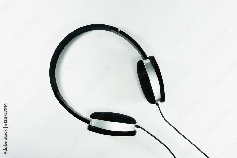 Headphone black color with isolate Headphone black color with isolate