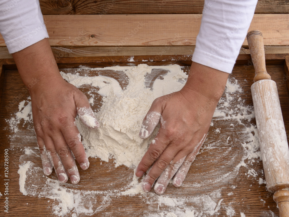 Flour on the desk Flour on the desk