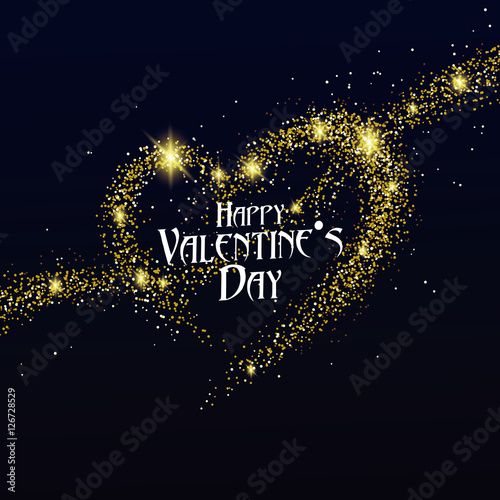 Wallpaper Mural "Happy Valentine's Day" font design, shiny gold components. Torontodigital.ca