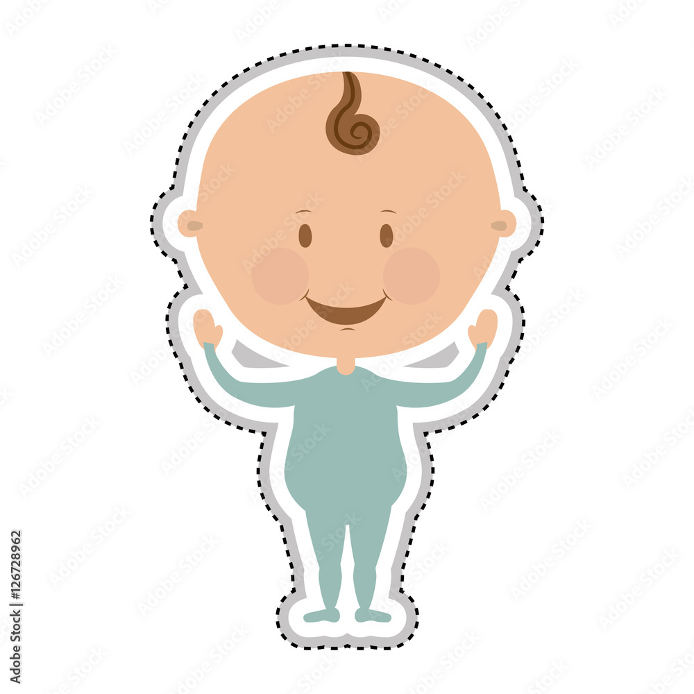 Fototapeta premium cute baby boy icon image vector illustration design 