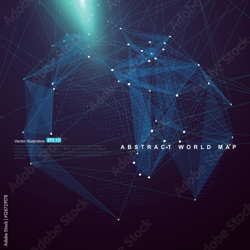 World map point, line, surface composition, representing the global,