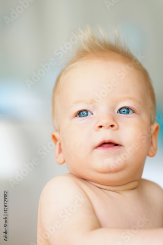 Baby boy with blue eyes