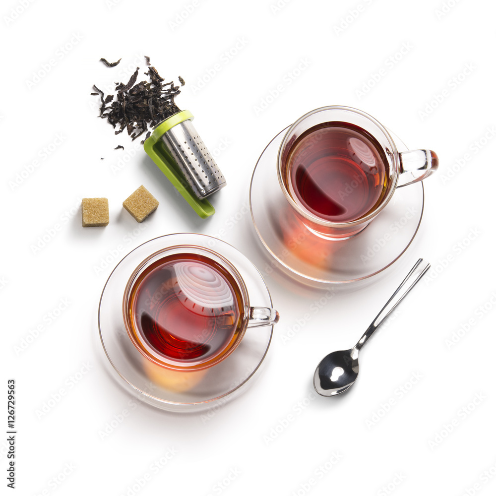 tea accessories on a white background