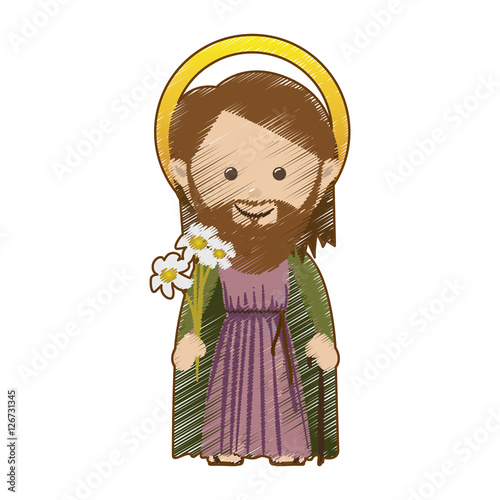 saint joseph holy family icon image vector illustration design 