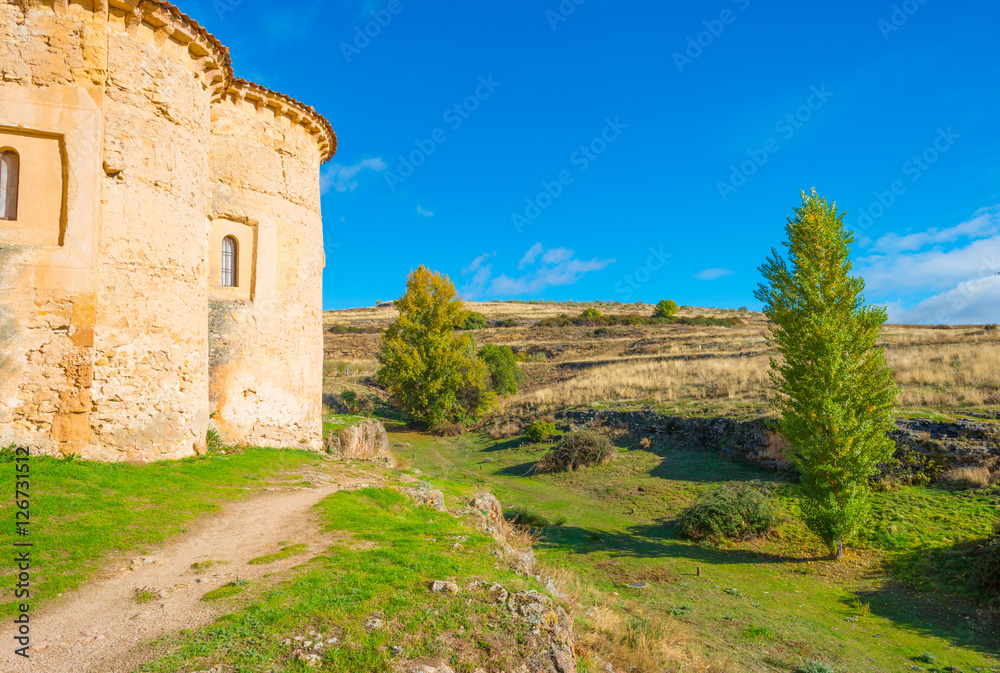 Church in a field near Segovia