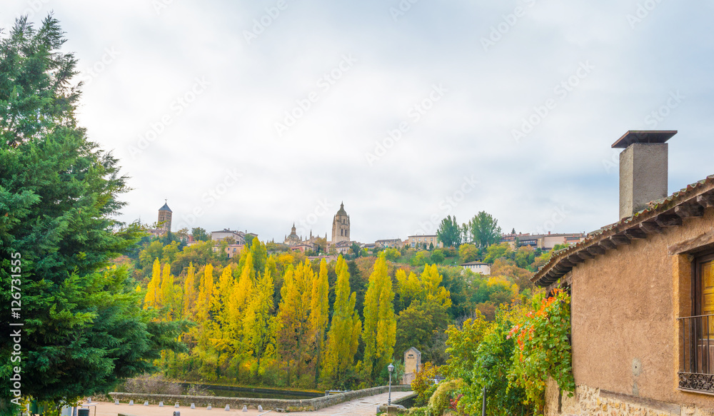 Landscape of Segovia at fall