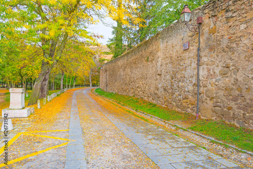 Wall along medieval Segovia