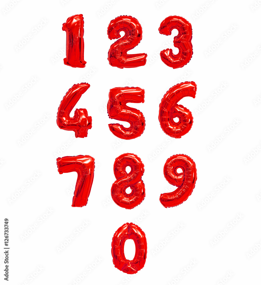 Fototapeta premium number from balloons red