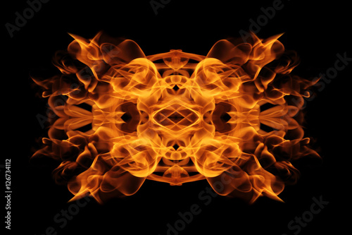 Fire flames abstract on black background